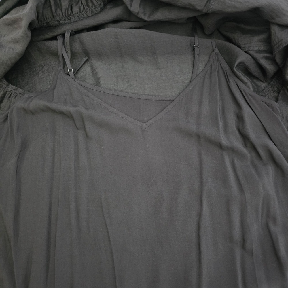 NWT Hudson North Black Tiered Lyocell Blend Mini Dress Removable Slip Medium - Picture 15 of 16